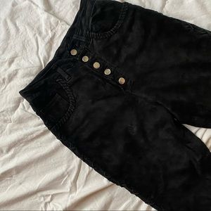 black suede straight leg cowboy pants